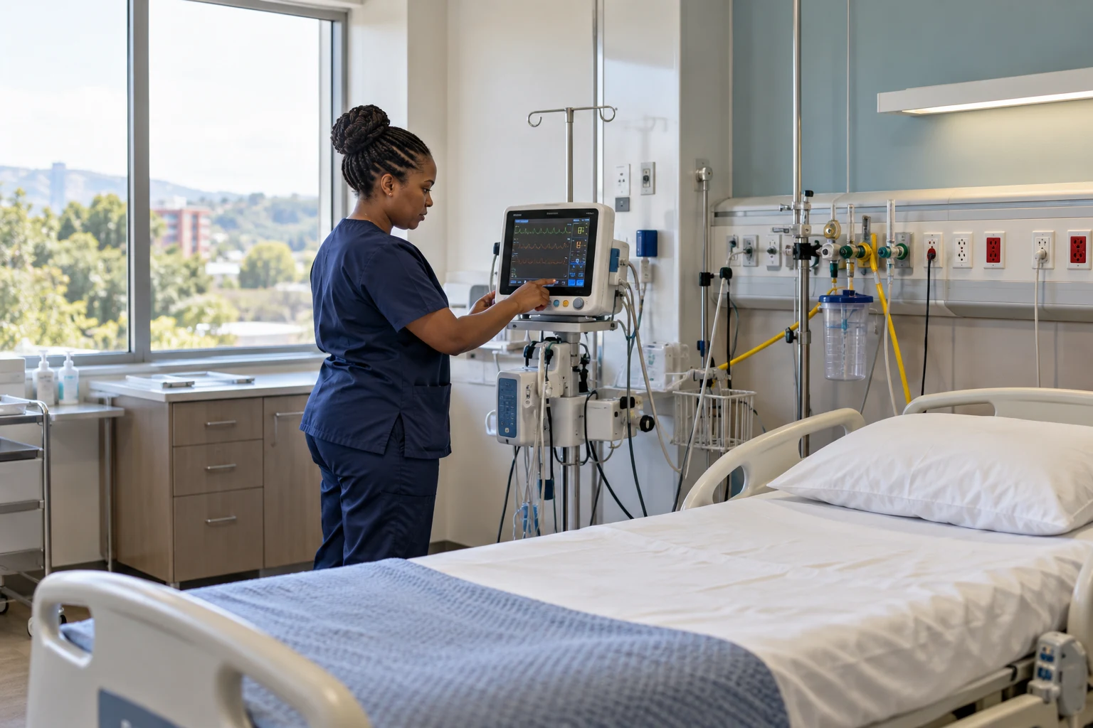 Healthcare professional in a clinical environment